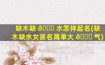 缺木缺 🐟 水怎样起名(缺木缺水女孩名简单大 💐 气)